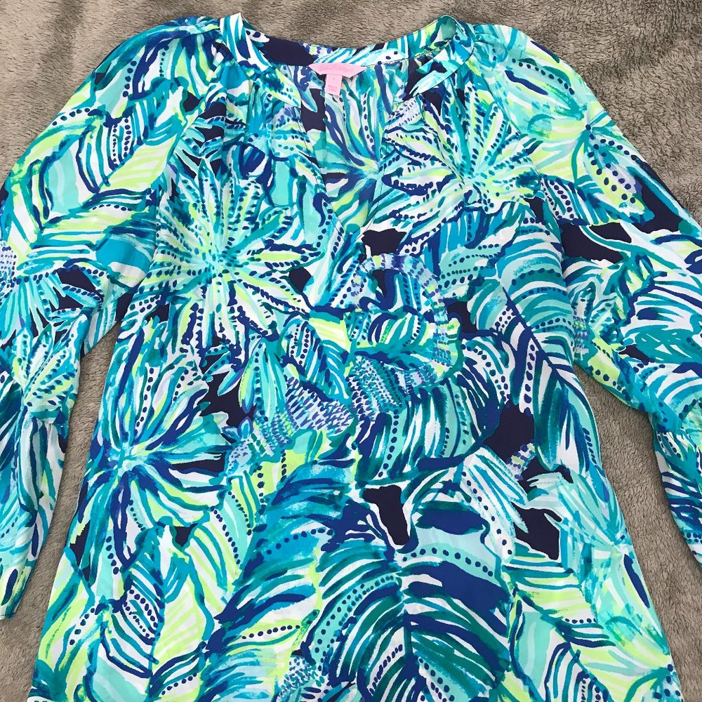 Lilly Pulitzer Armadilly Dally Silk Matilda Top